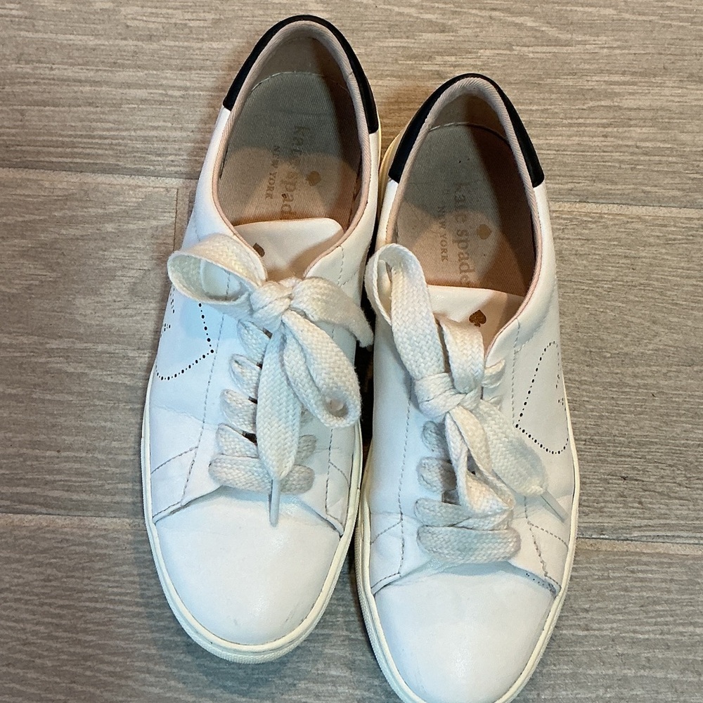 Kate Spade White Leather Sneakers Women’s Sz 8B